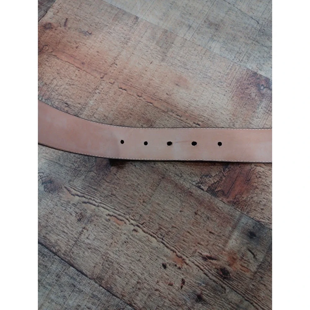 Tecovas Cowboy Western Handmade Calfskin Belt Men's Brown  ‎ size Large 5 Hole